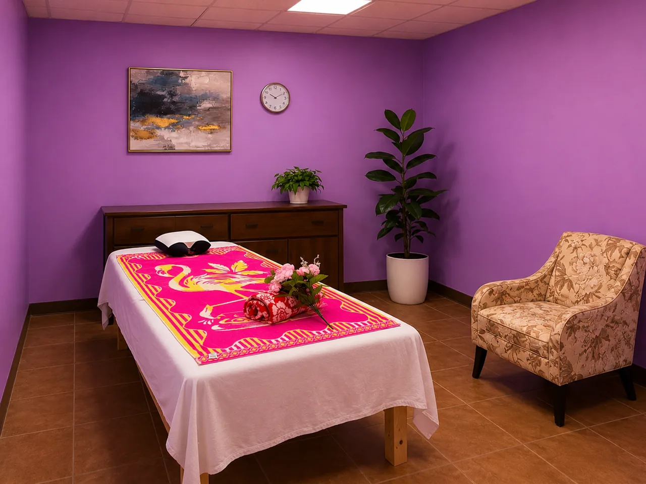 Private massage room with calm lighting at U Massage in Corpus Christi TX