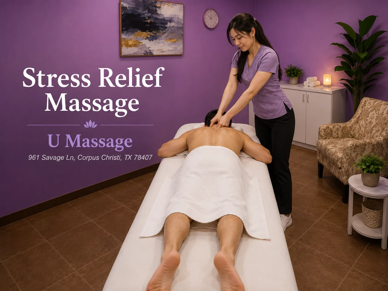 Stress relief massage in Corpus Christi, TX at U Massage
